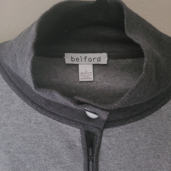 Belford Pima Cotton Snap Funnel Jacket, Size Large - Picture 3 of 5